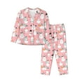thumbnail image 1 of Daiia Cute Pink Snowman Cat for Women's Long-Sleeved Pajama Set – Soft & Comfortable Sleepwear Button-Up Pajamas Cozy Lounge Wear-Medium, 1 of 7