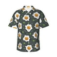 thumbnail image 1 of Daiia Cute Poached Eggs Hawaiian Shirt for Men Gentle Cotton Regular Short Sleeve Casual-3X-Large, 1 of 9