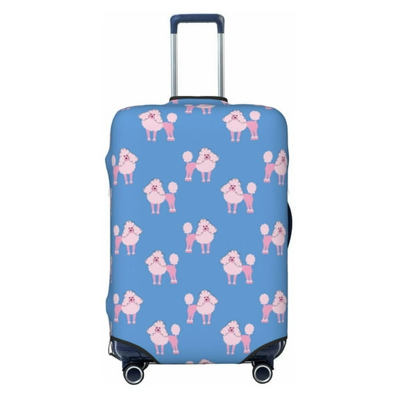 Daiia Cute Poodle Dog Luggage Cover, Thickened Washable Travel Luggage Covers, Elastic Unique Baggage Covers for 18-20 inch Luggage-Small