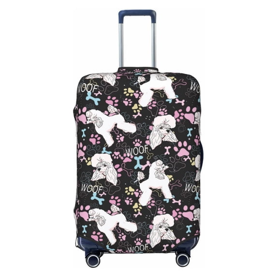Daiia Cute Poodle Dog Luggage Cover, Thickened Washable Travel Luggage Covers, Elastic Unique Baggage Covers for 18-20 inch Luggage-X-Large