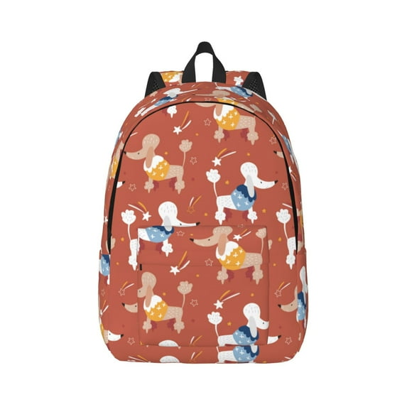 Daiia Cute Poodle Dog Vintage Canvas Backpack for Men and Women ,Hiking Backpack,Travel Laptop Bag for School,Large Capacity Backpack