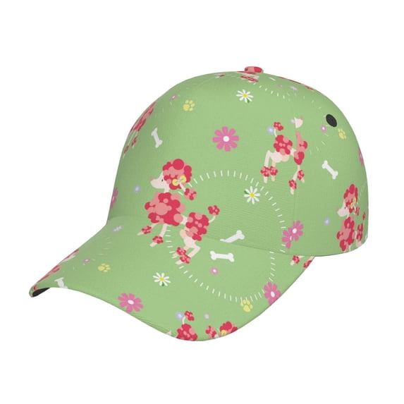 Daiia Cute Poodle Dog print Baseball Cap Men Women Golf Dad Hat Adjustable Original Classic Low Profile Hat Unconstructed Plain Cap