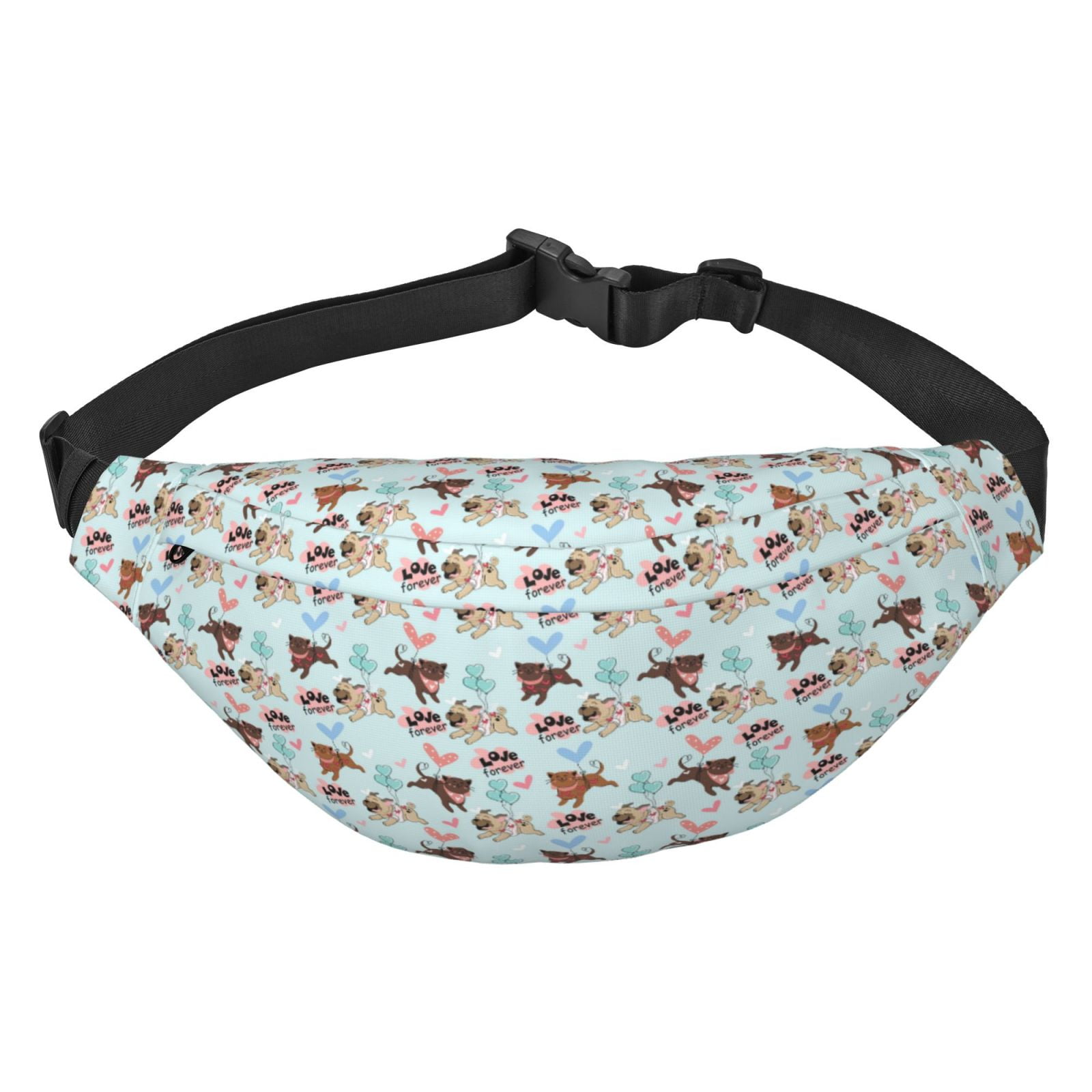 Daiia Cute Pug Dogs Versatile Waist Bag for Men and Women Fanny Pack Adjustable Belt Bag Adjustable Belt and Multiple Pockets Walmart
