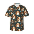 thumbnail image 1 of Daiia Cute Puppy Hawaiian Shirt for Men Gentle Cotton Regular Short Sleeve Casual-Medium, 1 of 9