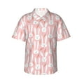 thumbnail image 1 of Daiia Cute Rabbit Carrot Hawaiian Shirt for Men Gentle Cotton Regular Short Sleeve Casual-Large, 1 of 9