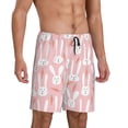 thumbnail image 1 of Daiia Cute Rabbit Carrot Mens Woven Stretch Pajama Short,Short Pajama Pants-Small, 1 of 7