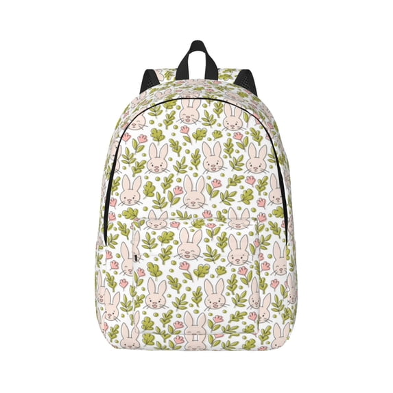 Daiia Cute Rabbit Vintage Canvas Backpack for Men and Women ,Hiking Backpack,Travel Laptop Bag for School,Large Capacity Backpack