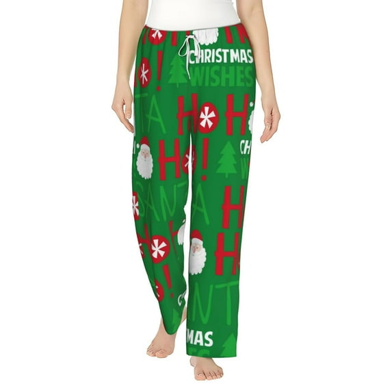 Daiia Cute Santa Women's Sleep Pant with Pockets and Drawstring,Pajama Pants-X-Large