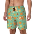 thumbnail image 1 of Daiia Cute Shiba And Pumpkins Mens Swim Trunks Swim Shorts Quick Dry Swim Shorts with Mesh Lining Pockets-3X-Large, 1 of 9