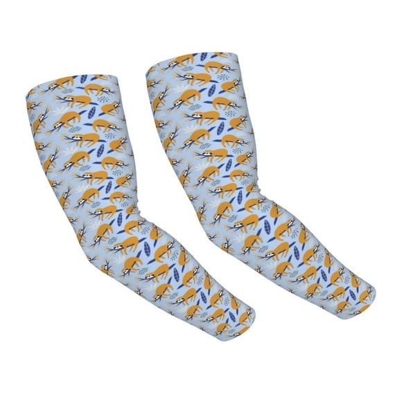 Daiia Cute Sloth UV Sun Protection Arm Sleeves - Cooling Compression Arm Sleeve - Sports & UV Arm Sleeves for Men & Women