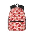 thumbnail image 1 of Daiia Cute Strawberry School Backpack for Men Women, Unisex Large Waterproof Bookbag Schoolbag Casual Daypack for High School/College/Teens/Travel/Work Black, 1 of 8