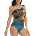 thumbnail image 1 of Daiia Cute Swimming Guinea Pig Women's One Piece Swimsuits Personalized One Shoulder Swimwear Asymmetric Ruffle Bathing Suits-Small, 1 of 8