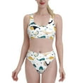 thumbnail image 1 of Daiia Cute Whale printed 2 piece Swimsuit Bikinis for Women High Waisted Racerback Bathing Suits Summer Tummy Control Scoop Neck Swimwear-X-Large, 1 of 8