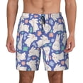 thumbnail image 1 of Daiia Cute White Rabbit Mens Swim Trunks Swim Shorts Quick Dry Swim Shorts with Mesh Lining Pockets-Small, 1 of 9