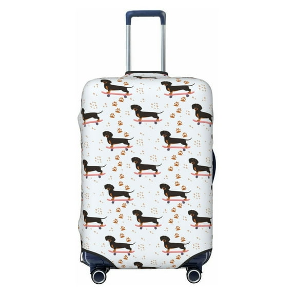 Daiia Dachshund Dog Luggage Cover, Thickened Washable Travel Luggage Covers, Elastic Unique Baggage Covers for 18-20 inch Luggage-Large