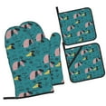 thumbnail image 1 of Daiia Dachshund Dog Pattern Oven Mitts and Pot Holders 4 pcs Set,High Heat Resistant 500 Degree Extra Thicken Long Kitchen Cotton Oven Glove, 1 of 6