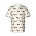 thumbnail image 1 of Daiia Dachshund Dog Puppy Hawaiian Shirt for Men Gentle Cotton Regular Short Sleeve Casual-3X-Large, 1 of 9