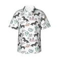 thumbnail image 1 of Daiia Dachshund Dog Puppy Hawaiian Shirt for Men Gentle Cotton Regular Short Sleeve Casual-XX-Large, 1 of 9