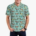 thumbnail image 1 of Daiia Dachshund Dog Puppy Pattern Men’s Polo Shirts,Solid Deck Shirt,Classic Fit, Breathable Cotton Polo for Casual and Sport Wear-X-Large, 1 of 7