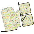thumbnail image 1 of Daiia Dachshund Dog Puppy Pattern Oven Mitts and Pot Holders 4 pcs Set,High Heat Resistant 500 Degree Extra Thicken Long Kitchen Cotton Oven Glove, 1 of 6