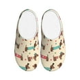 thumbnail image 1 of Daiia Dachshund Dog Puppy Print Women’s Fuzzy Slippers Memory Foam Lightweight House Shoes Cozy Loafer Flannel House Shoes-39/40, 1 of 7