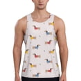 thumbnail image 1 of Daiia Dachshund Dog Puppy Printed Men's Quick Dry Fit Muscle Tank Top Slim-Fit Tank Workout Tank Top Lightweight Sports Tank Top-Large, 1 of 7