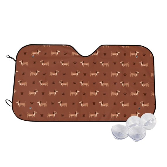 Daiia Dachshund Dog Puppy Windshield Sun Shade for Car SUV Truck (Small ), Car Sun Shade Windshield, Car Shades for Front Windows, Sunshade for Car Windshield