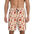 thumbnail image 1 of Daiia Dachshunds dogs pulls a hearts Pattern Mens Woven Stretch Pajama Short,Short Pajama Pants-4X-Large, 1 of 6