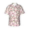 thumbnail image 1 of Daiia Daisies Flowers Hawaiian Shirt for Men Gentle Cotton Regular Short Sleeve Casual-3X-Large, 1 of 9