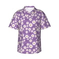 thumbnail image 1 of Daiia Daisies Flowers Hawaiian Shirt for Men Gentle Cotton Regular Short Sleeve Casual-Medium, 1 of 9