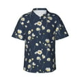 thumbnail image 1 of Daiia Daisies Flowers Hawaiian Shirt for Men Gentle Cotton Regular Short Sleeve Casual-X-Large, 1 of 9