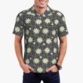 thumbnail image 1 of Daiia Daisies Flowers Pattern Men’s Polo Shirts,Solid Deck Shirt,Classic Fit, Breathable Cotton Polo for Casual and Sport Wear-3X-Large, 1 of 7
