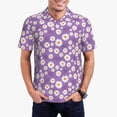 thumbnail image 1 of Daiia Daisies Flowers Pattern Men’s Polo Shirts,Solid Deck Shirt,Classic Fit, Breathable Cotton Polo for Casual and Sport Wear-3X-Large, 1 of 9