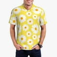 thumbnail image 1 of Daiia Daisies Flowers Pattern Men’s Polo Shirts,Solid Deck Shirt,Classic Fit, Breathable Cotton Polo for Casual and Sport Wear-Large, 1 of 9