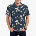 thumbnail image 1 of Daiia Daisies Flowers Pattern Men’s Polo Shirts,Solid Deck Shirt,Classic Fit, Breathable Cotton Polo for Casual and Sport Wear-Small, 1 of 9