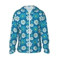 thumbnail image 1 of Daiia Daisies Flowers UPF 50+ Sun Protection Hoodie Jacket Lightweight Long Sleeve Sun Shirt for Women Men with Pocket Hiking Outdoor-, 1 of 9