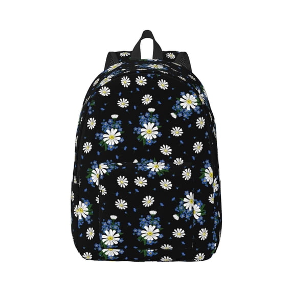 Daiia Daisies Flowers Vintage Canvas Backpack for Men and Women ,Hiking Backpack,Travel Laptop Bag for School,Large Capacity Backpack