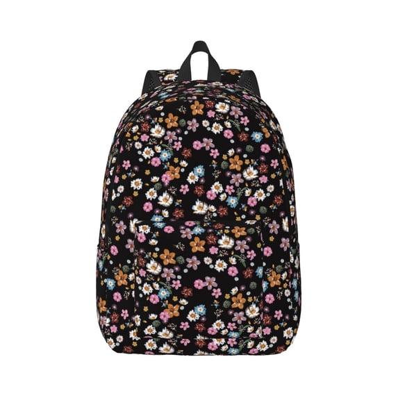 Daiia Daisies Flowers Vintage Canvas Backpack for Men and Women ,Hiking Backpack,Travel Laptop Bag for School,Large Capacity Backpack