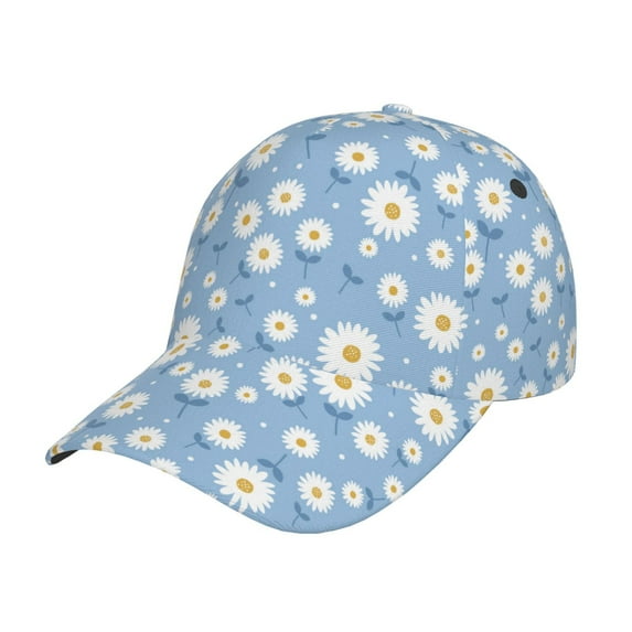 Daiia Daisies Flowers print Baseball Cap Men Women Golf Dad Hat Adjustable Original Classic Low Profile Hat Unconstructed Plain Cap