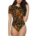 thumbnail image 1 of Daiia Daisies Women'S Crew Neck Short Sleeve Slim Fit T Shirts Tops Basic Bodysuit Leotard Clothing-Small, 1 of 9