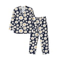 thumbnail image 1 of Daiia Daisy Floral for Men's Long-Sleeved Pajama Set – Soft & Comfortable Sleepwear Button-Up Pajamas Cozy Lounge Wear-Medium, 1 of 7