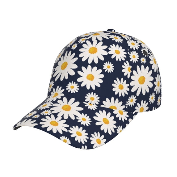 Daiia Daisy Floral print Baseball Cap Men Women Golf Dad Hat Adjustable Original Classic Low Profile Hat Unconstructed Plain Cap