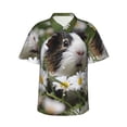 thumbnail image 1 of Daiia Daisy Guinea Pig Hawaiian Shirt for Men Gentle Cotton Regular Short Sleeve Casual-3X-Large, 1 of 9