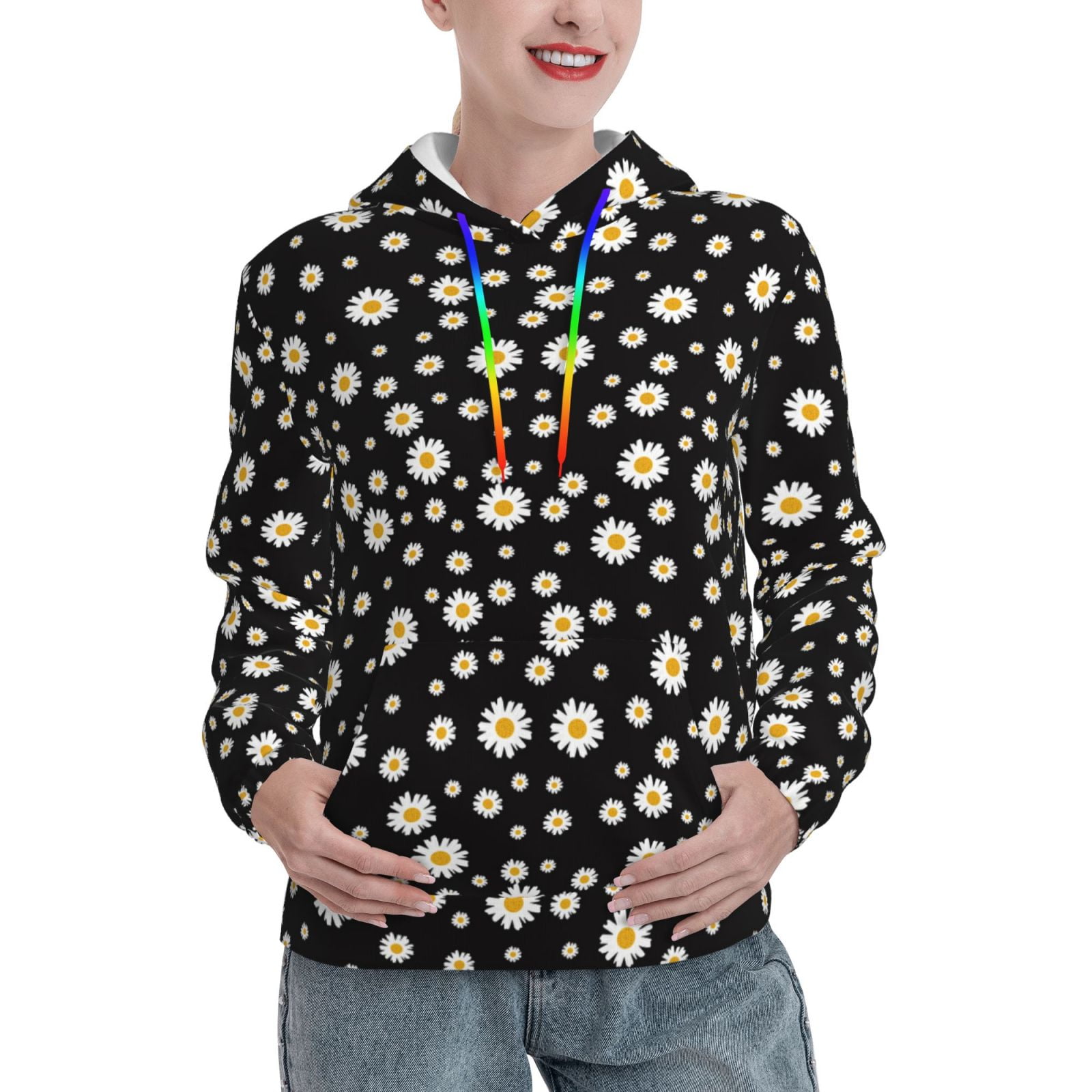 Cute Daisy ColorfulPattern Print Women Crewneck Sweatshirt