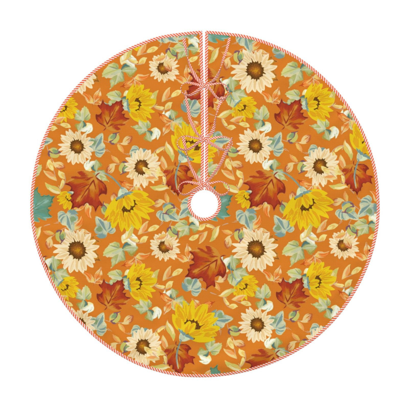 Daiia Daisy maple fall Drawing Merry Christmas Tree Skirt , Xmas Large