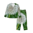thumbnail image 1 of Daiia Dandelion Flower In The Meadow for Women's Long-Sleeved Pajama Set – Soft & Comfortable Sleepwear Button-Up Pajamas Cozy Lounge Wear-X-Large, 1 of 7