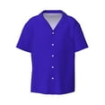 thumbnail image 1 of Daiia Darkblue Men's Linen Shirts Short Sleeve Casual Shirts Button Down Shirt for Men Beach Summer Wedding Shirt-4X-Large, 1 of 7