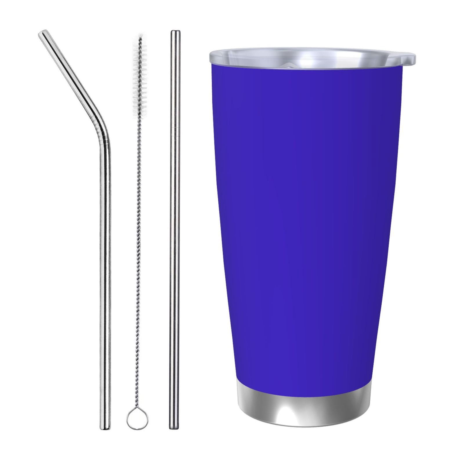 Daiia Darkblue Printed 20oz Insulated Coffee Cup with Straw Topper ...
