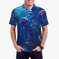 thumbnail image 1 of Daiia Deep Sea Glowing Fishes Pattern Men’s Polo Shirts,Solid Deck Shirt,Classic Fit, Breathable Cotton Polo for Casual and Sport Wear-Large, 1 of 7