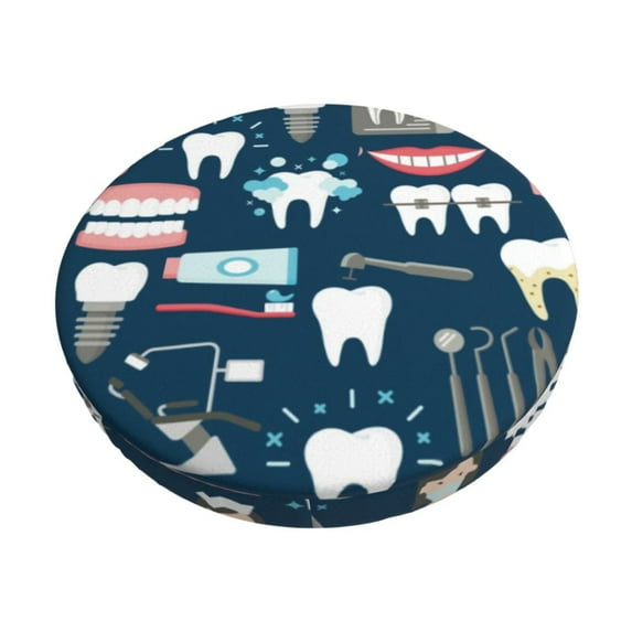 Daiia Dental Stool Covers Round,Round Bar Stool Covers Waterproof Bar Chair Covers Washable Stool Cushion Slipcover for 12-14 Inch Chair-13 inch